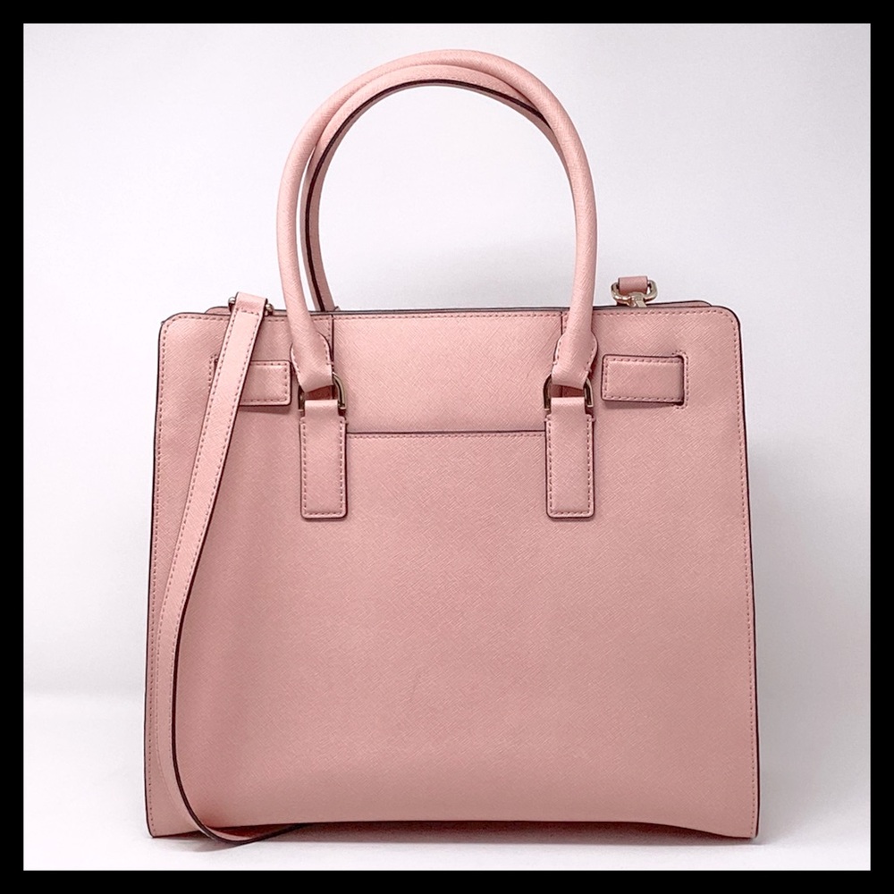 MICHAEL KORS Dillon Large Top Zip Saffiano Leather Satchel Pale Pink - Picture 2 of 12